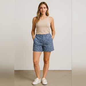 Jachs Girlfriend Blue Floral Pull-On Shorts XXL